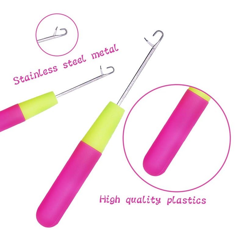 ZMAAGG 5 Pieces Different Size Latch Hook Set  Latch Hook Crochet Needle  Crochet Hook with Latch  Dreadlocks Crochet Hook Set  Latch Hook Crochet Needle  Bent Latch Hook for Carpet Making - Image 3
